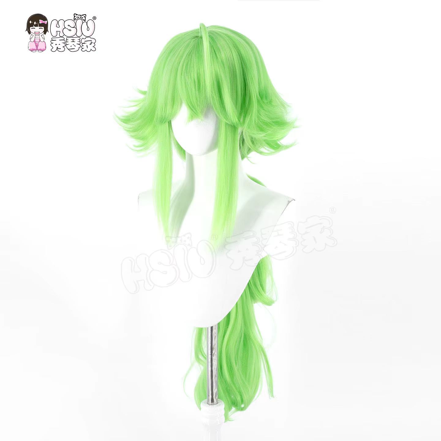 N Cosplay perruque fibre synthétique perruque 「HSIU」 80Cm herbe vert longue perruque + bonnet de per