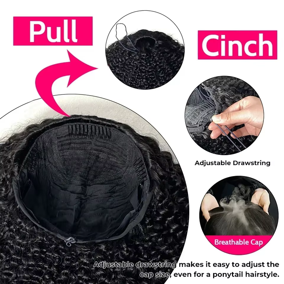 300% porter Go demi perruque cheveux humains crépus bouclés bandeau perruque mise à niveau 3 en 1 de