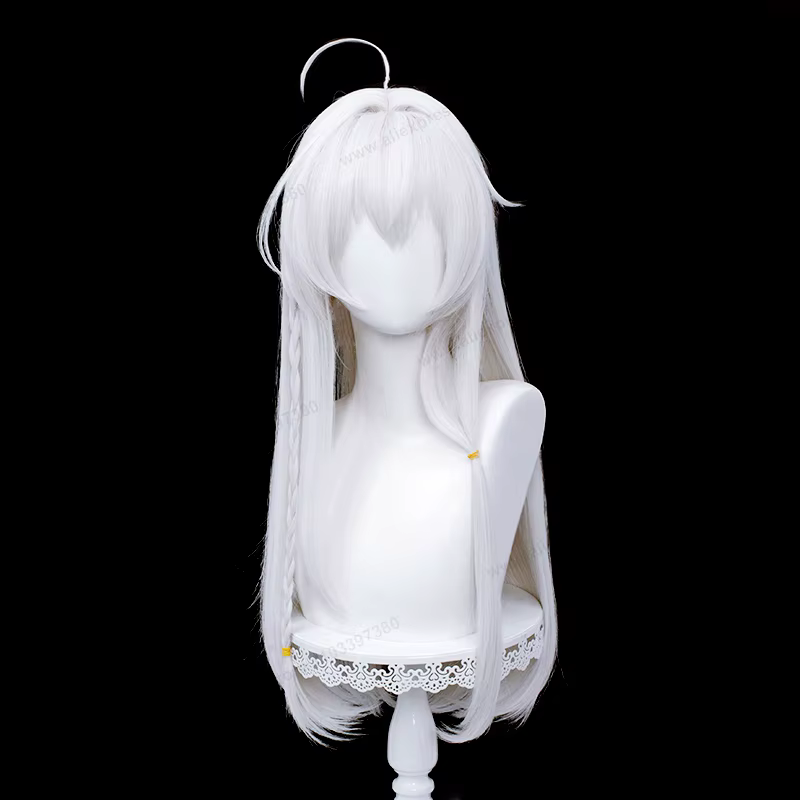 Perruque de Cosplay Anime Elaina, 70cm de Long, Cheveux Blancs Argentés, Degré de Chaleur, Halloween