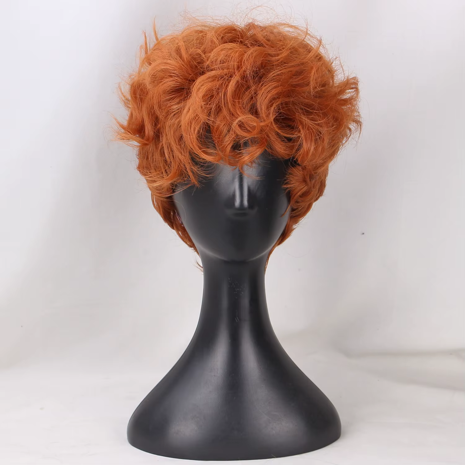 Perruque de Cosplay Anime pour jeunes hommes, perruque courte ondulée rouge Orange, synthétique rési