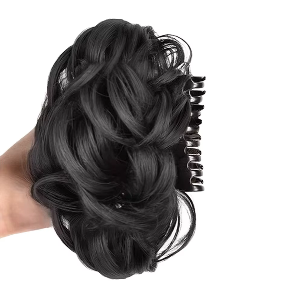 Outils pour cheveux, pince à chignon synthétique, perruque moelleuse réaliste, postiche de coiffure 
