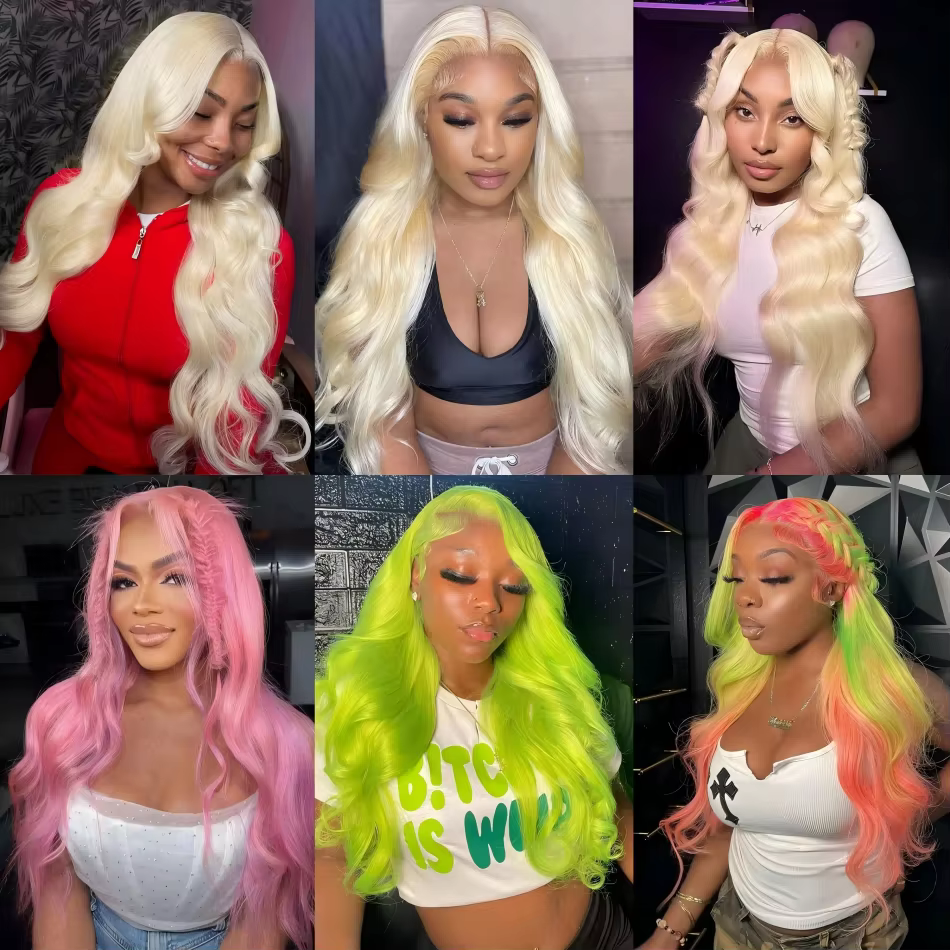 Perruque Lace Front Wig Body Wave Naturelle Blonde 613, Cheveux Humains, 13x6 HD, 13x4, Dentelle Tra