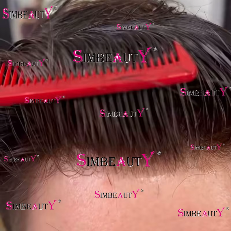 Noir brun 1b40 1b80 gris toupet 100% cheveux humains pour hommes 0.1mm Super pleine peau mince homme