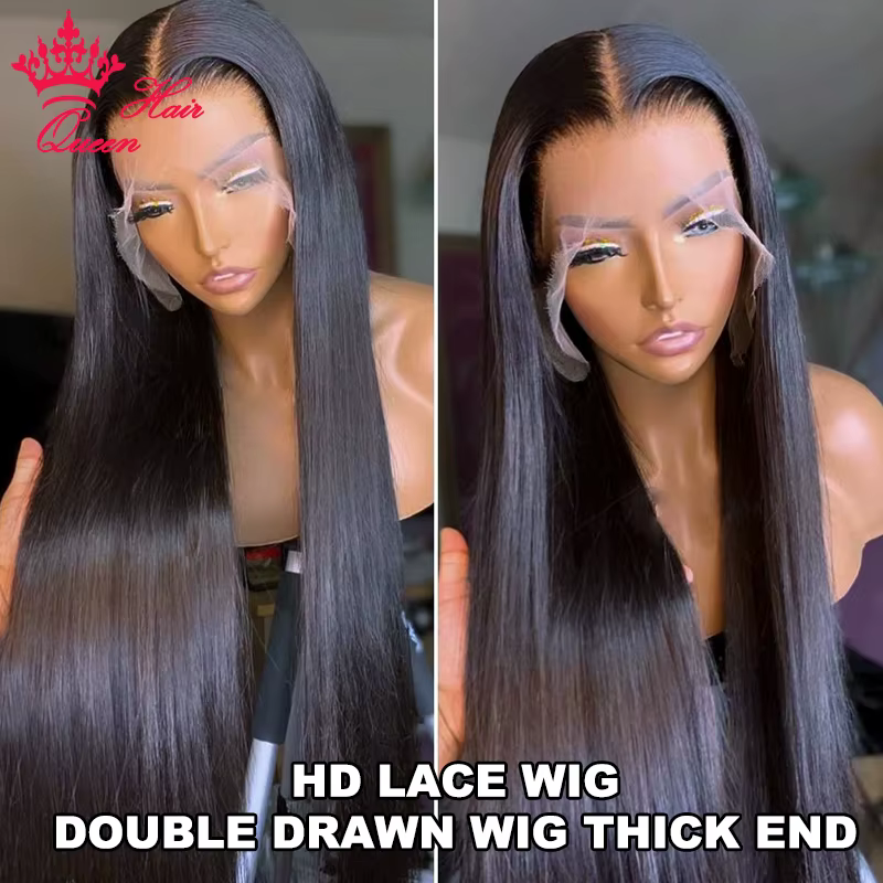 Queen Hair Bone Straight Real HD Lace Double Drawn FULL END Vietnamese Raw Hair Straight Pre Plucked
