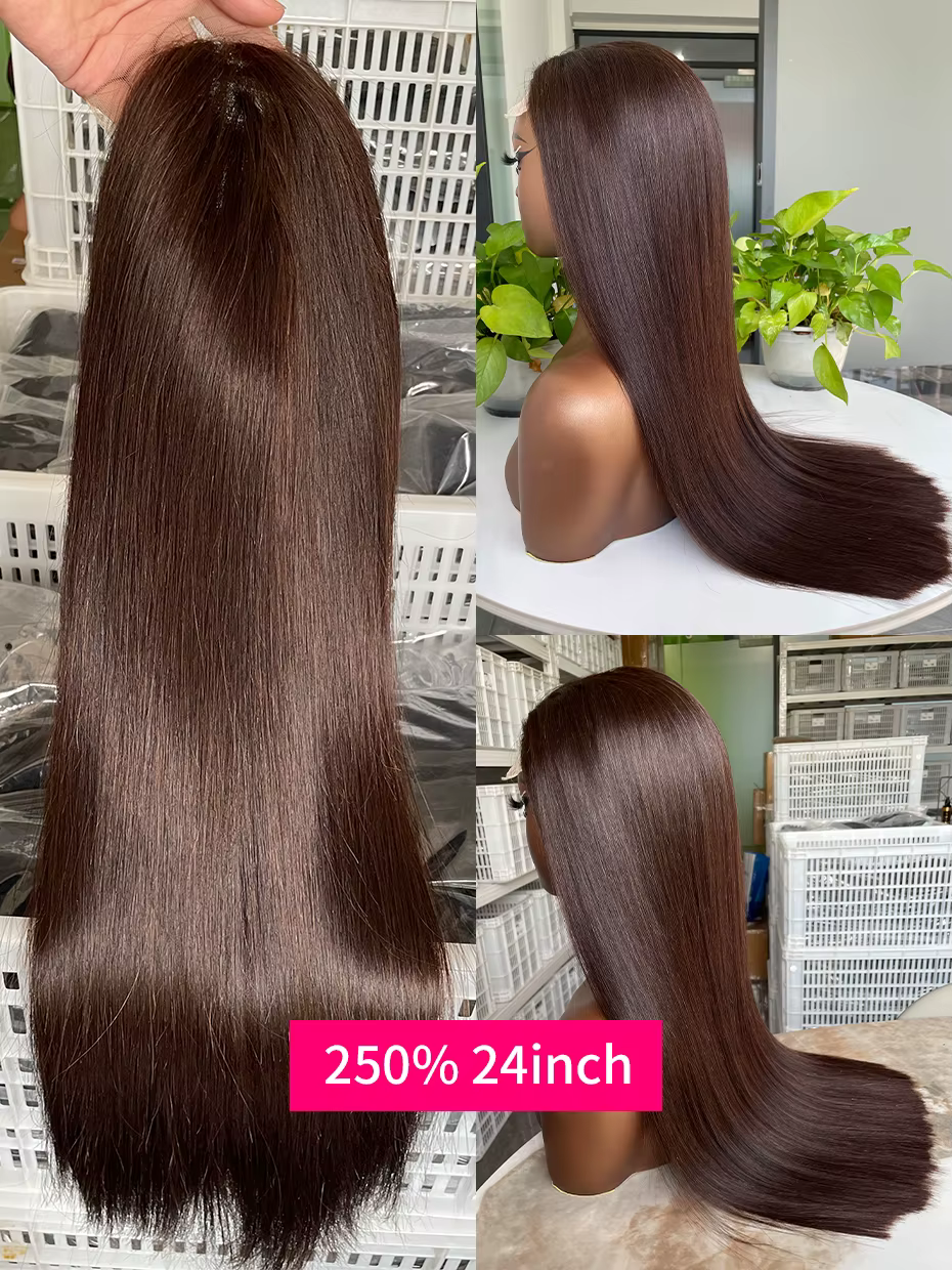 Extensions de cheveux transparentes lisses et droites 5x5 de 20, 22 et 24 pouces # Perruque Lace Fro