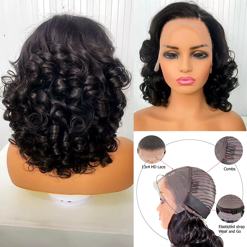 Perruques de cheveux humains de donateur brut 12A 13x4 HD dentelle frontale 250% densité non transfo