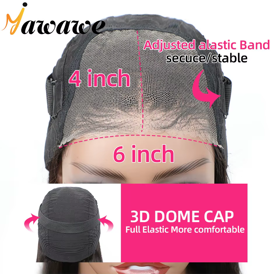 Yawawe-Perruque Ondulée sans Colle pour Femme, Cheveux Humains, Ultraviolets, Prêt à vitation, Dente
