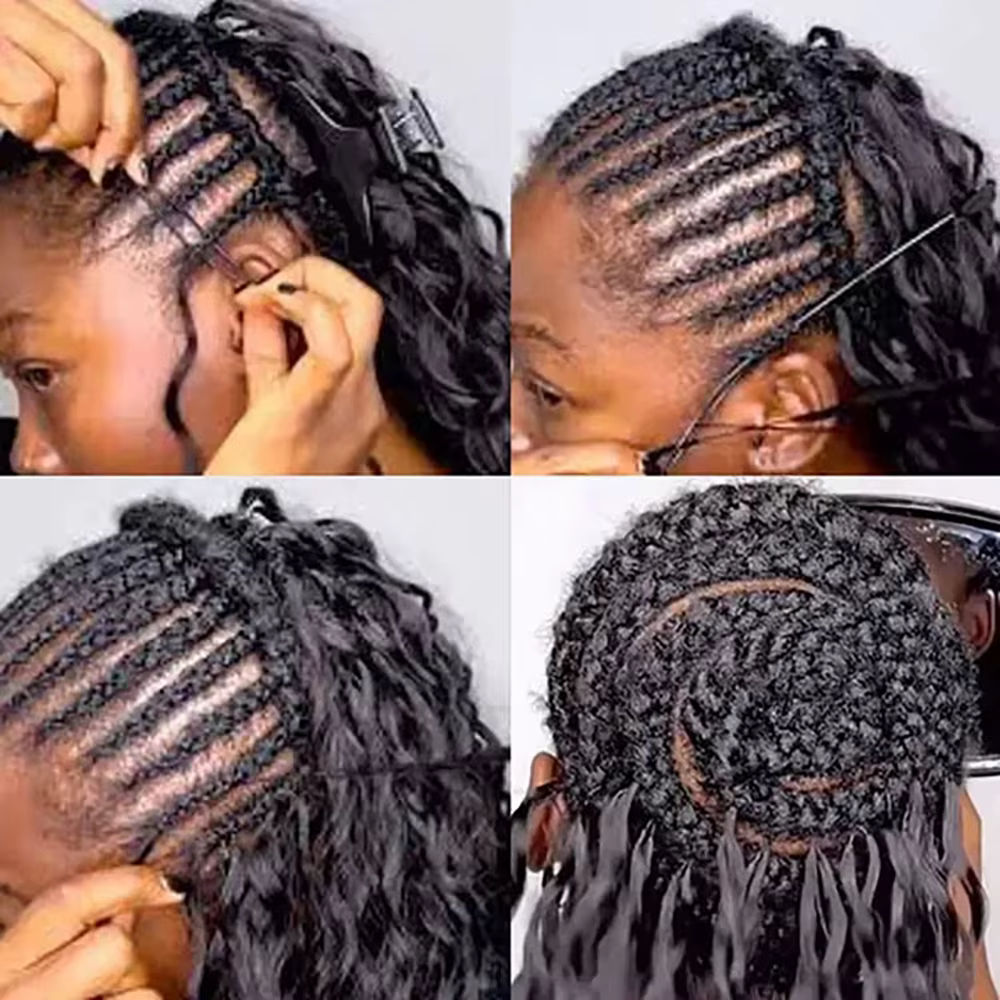 Extensions de cheveux humains bouclés birmanes pour crochet, ondulations profondes, nœuds miracle pr