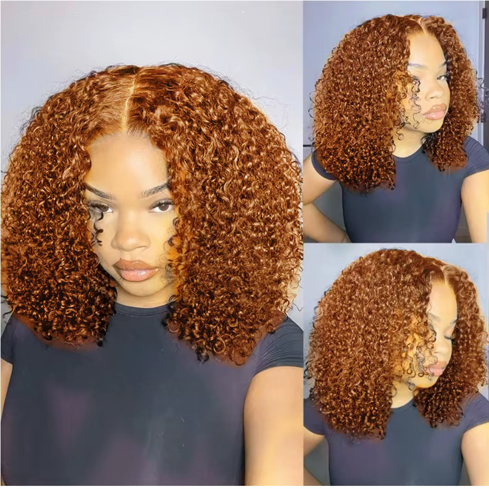 10A 6x5 sans colle dentelle perruques de cheveux humains prêt à porter et aller court bouclés Ombre 