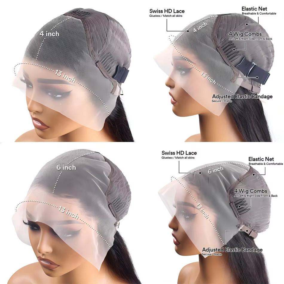 Vagues lâches perruque cheveux humains bouclés vague de corps perruques de cheveux humains 13x6 Hd d