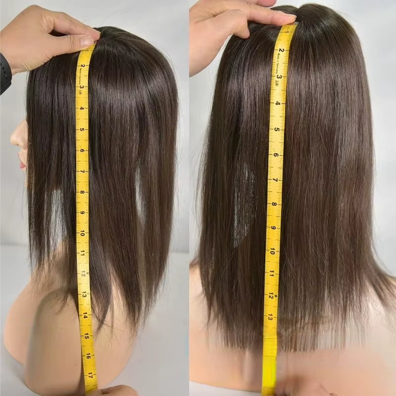 Topper 100% cheveux humains pour femmes, Base Mono Pu, 4x6 pouces, 14 pouces, partie centrale, Durab
