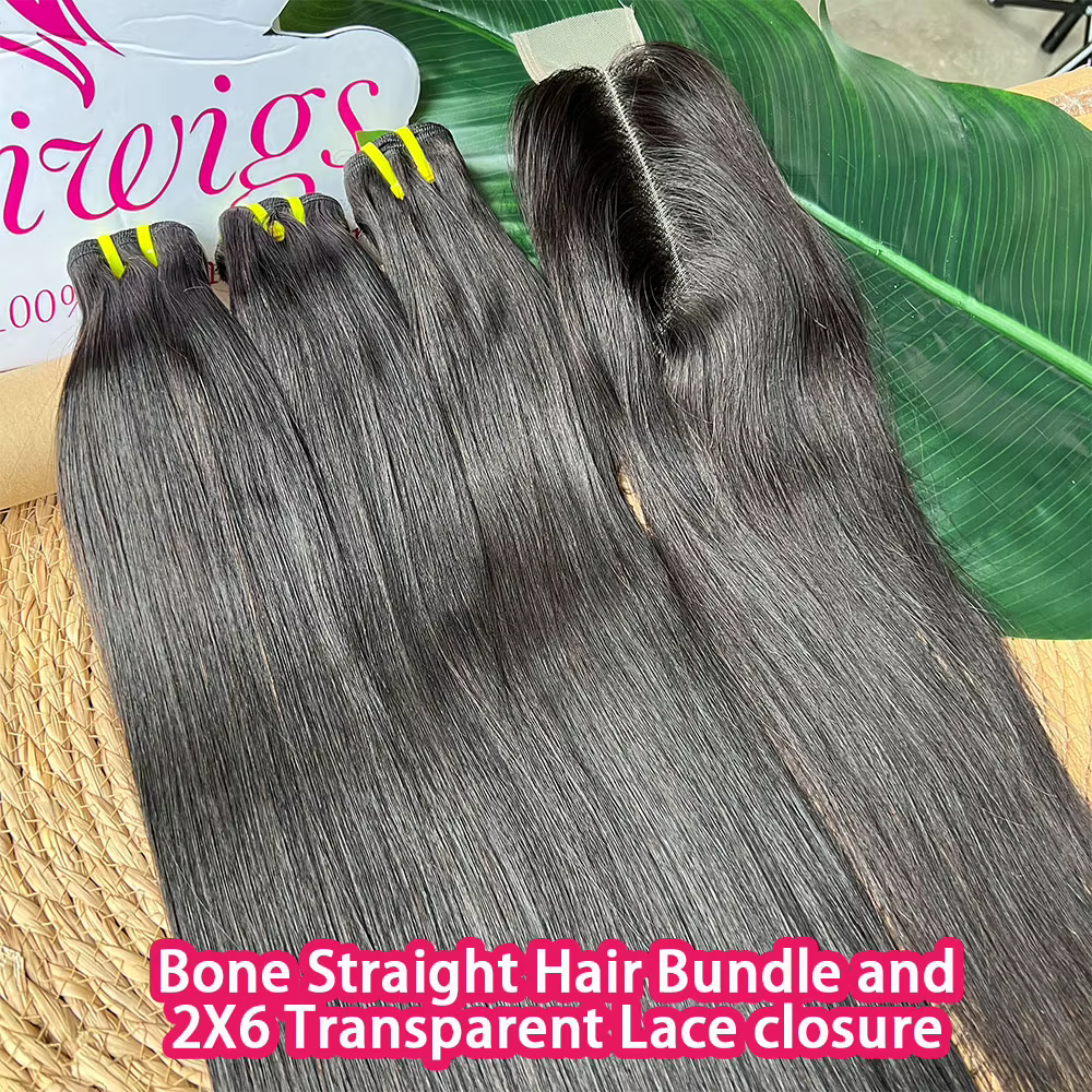Extensions de cheveux humains vierges vietnamiens 100% naturels, lisses comme des baguettes, avec cl