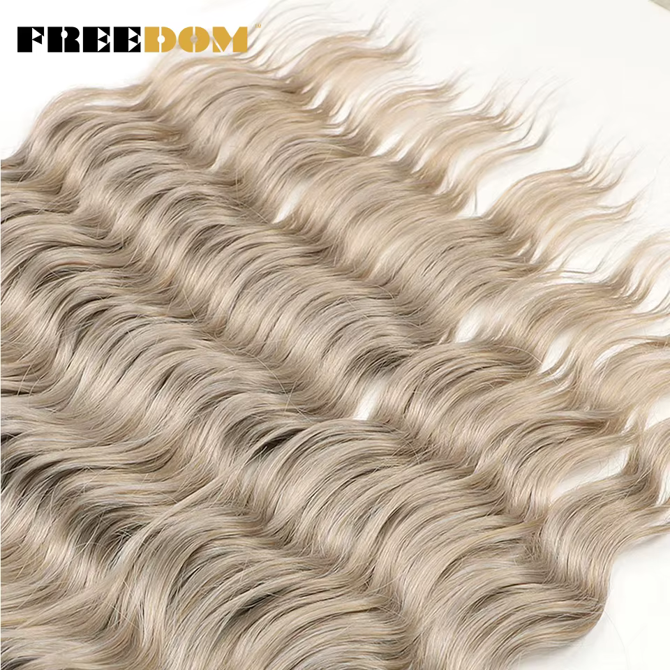 EDOM-Extensions de Cheveux Tressés Synthétiques Bouclés Naturels, Tresses Ondulées, Ombrées, Blondes