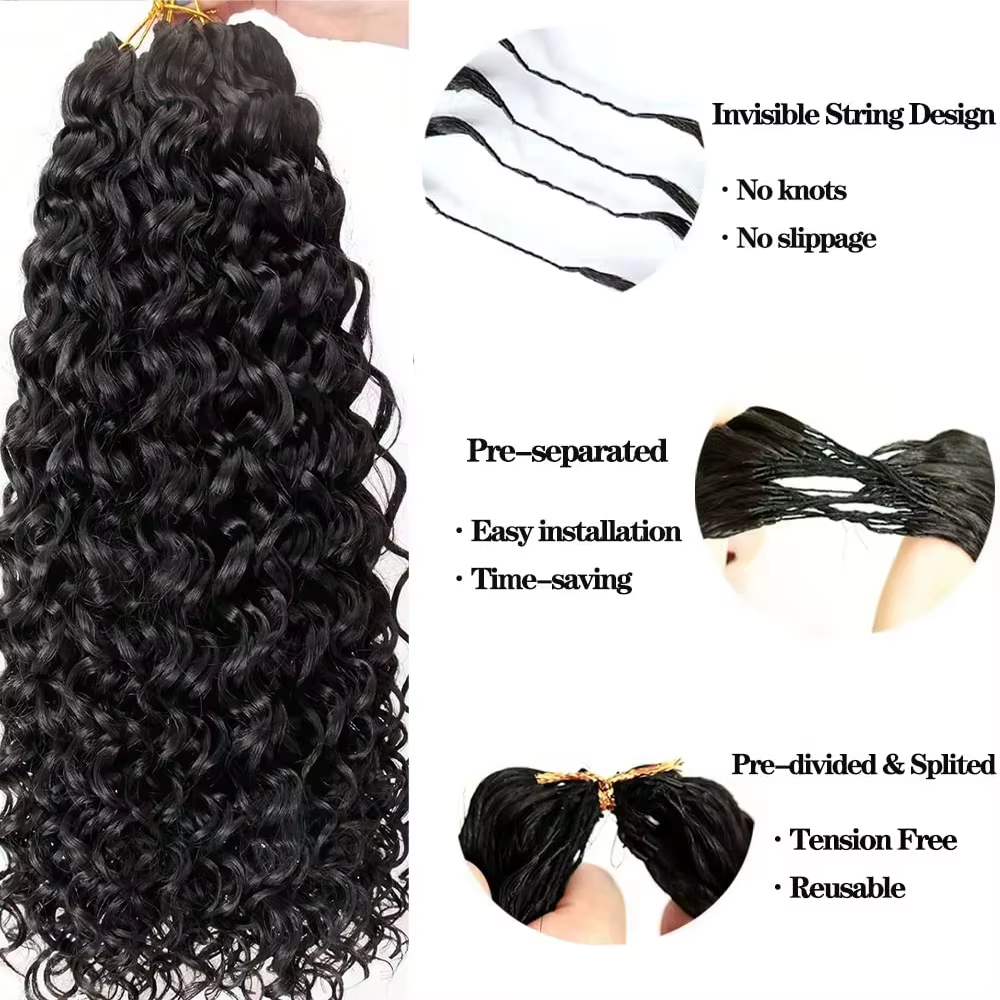 Extensions de cheveux humains bouclés birmanes en crochet, cheveux naturels bruts, ondulations profo