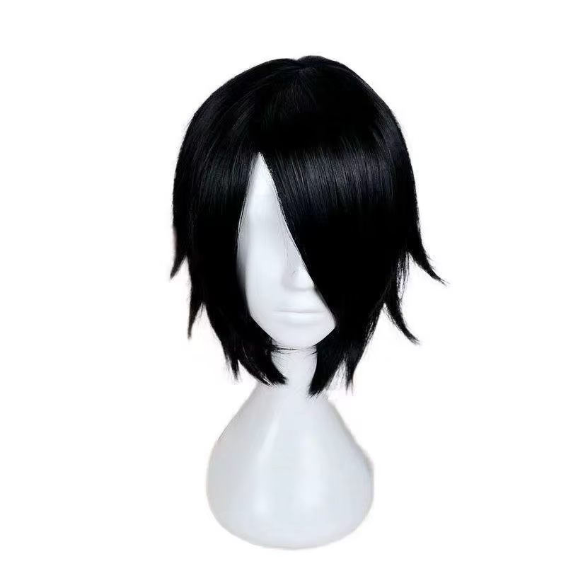 Perruque de Cosplay Anime Sasuke Boruto, cheveux courts noirs, fibre synthétique résistante à la cha