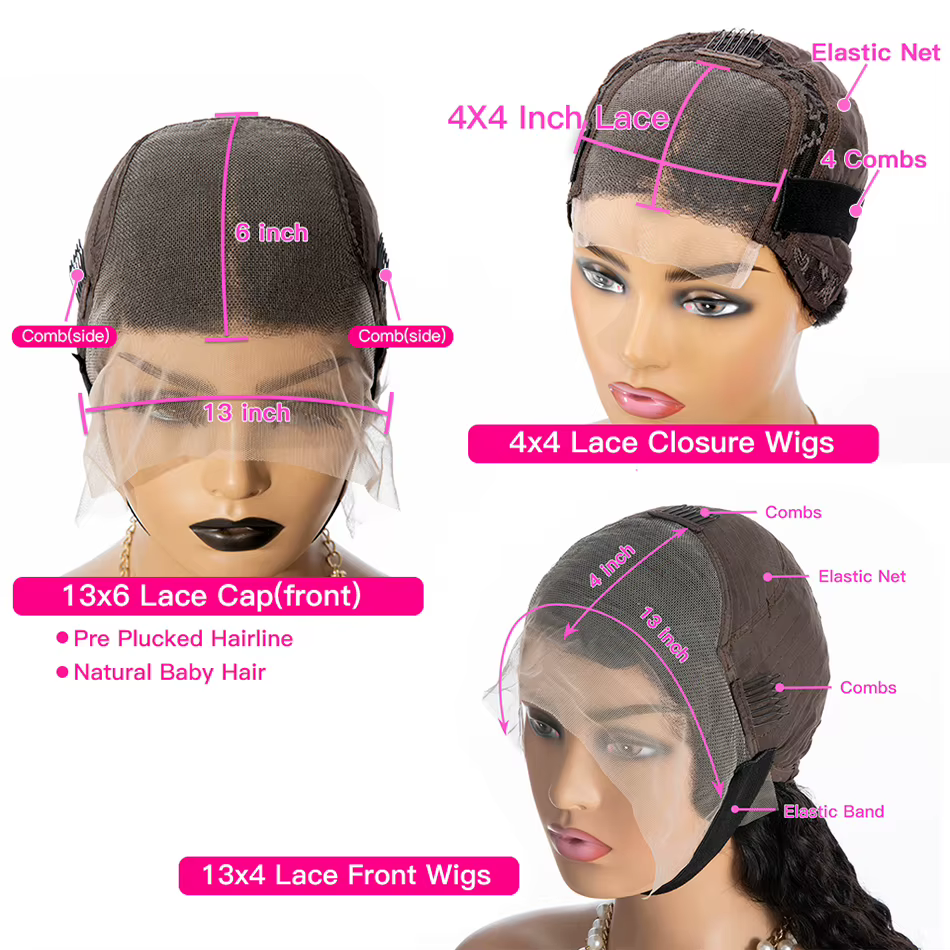 Perruque Lace Front Wig Body Wave Brésilienne Naturelle, Cheveux Vierges, 13x6, 13 tage, 360 HD, à R