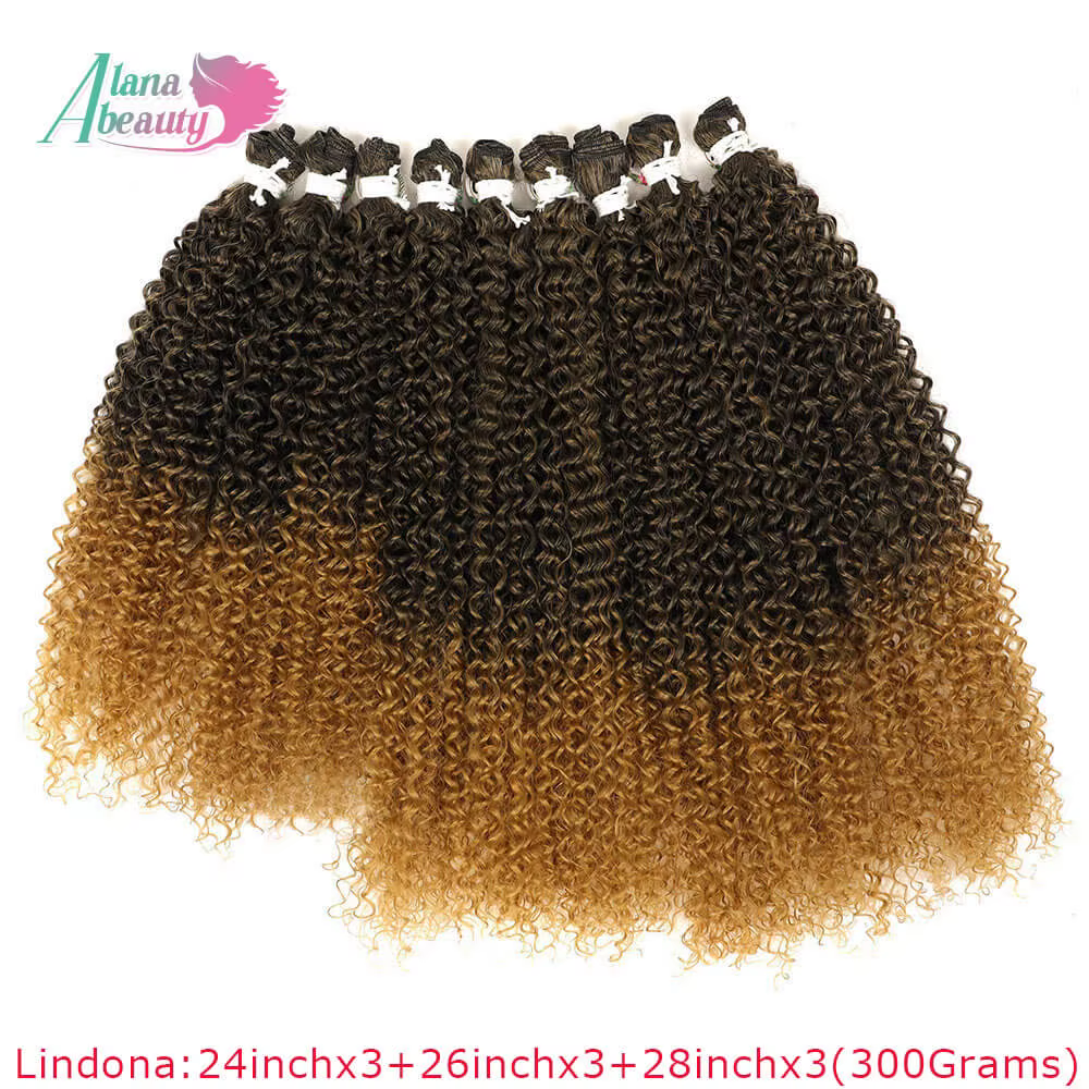 Bundles de cheveux bouclés caution synthétiques pour femmes, extensions longues bouclées, faux cheve