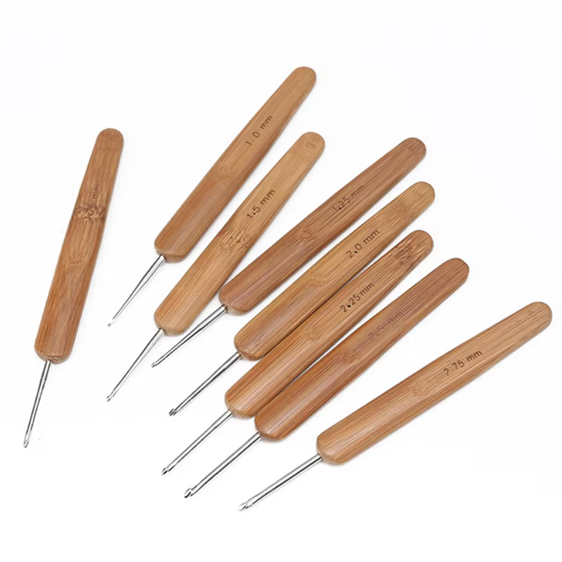 1 pièce 0.5mm/0.75mm Dreadlock Crochet bois Crochet aiguilles cheveux Dreadlocks outil pour tresse a