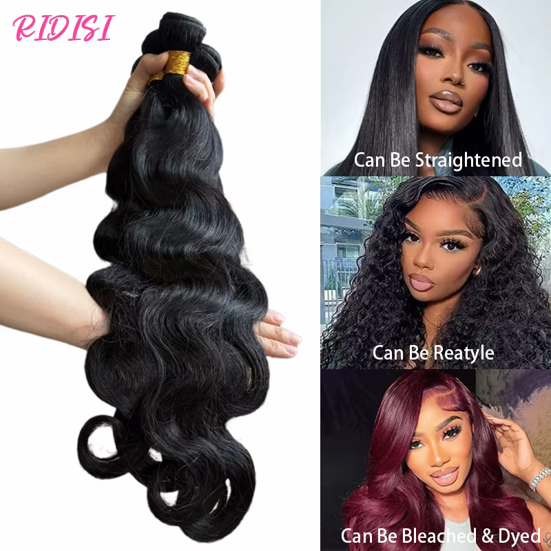 Extensions de cheveux humains naturels ondulés, 22, 24, 26 pouces, cheveux vierges brésiliens, 3/4 p