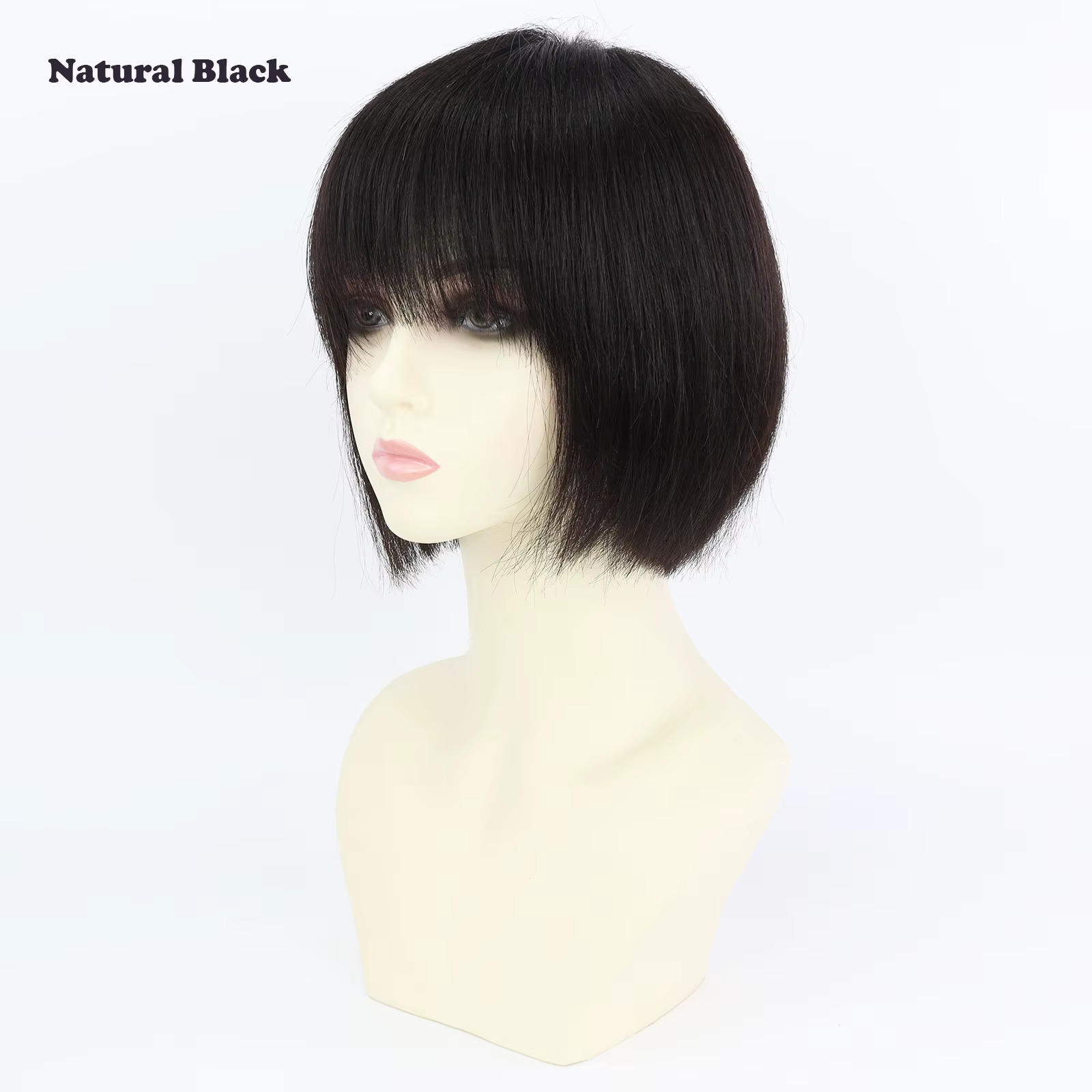 Perruque Pixie en Cheveux Humains Vierges, Coupe Courte Bob, Couronne en Soie Légère et Respirante, 