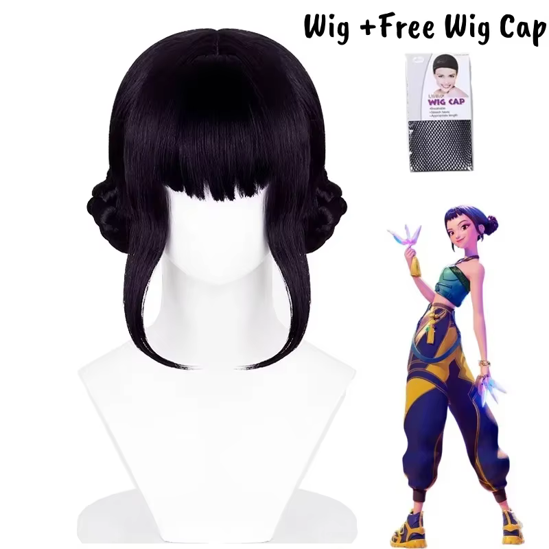 Perruque de Cosplay Kpop du film Mira Rumi Zoe démon violet noir rouge, cheveux longs, perruques syn