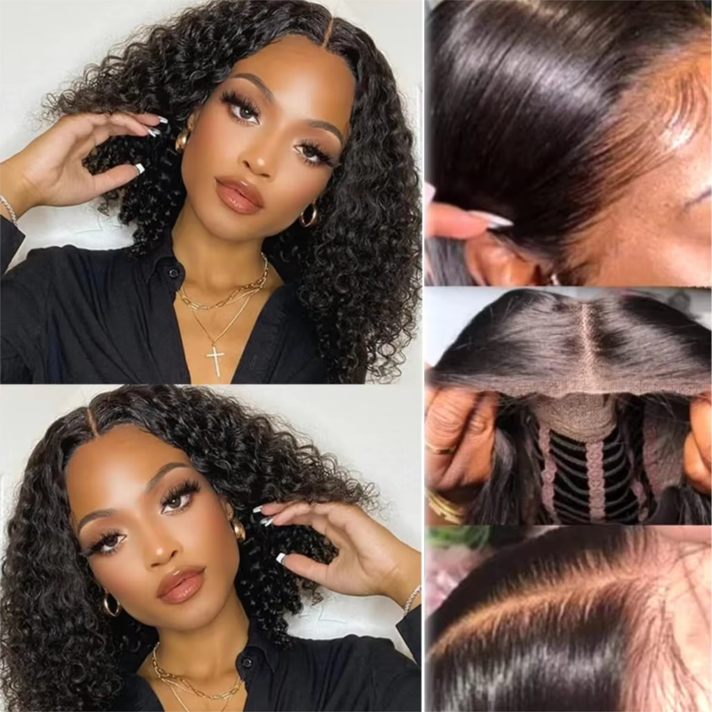 Wear And Go perruque ondulée ISEE cheveux sans colle Bob perruque dentelle avant perruques de cheveu