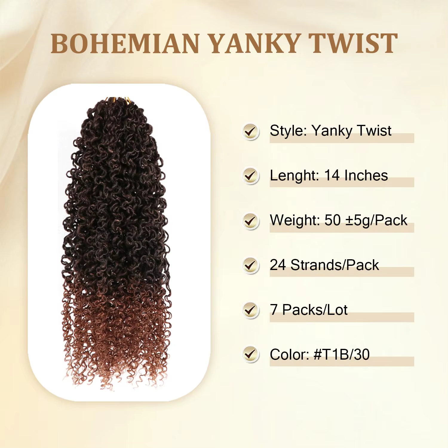 Yanky Twist Crochet cheveux 8 pouces 1/7 paquets bohème Passion torsion printemps Mini torsion Croch