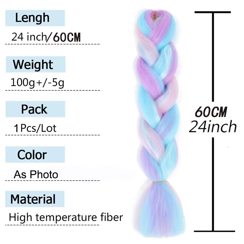 Tresses synthétiques longues de 24 pouces, 100g, extension capillaire au crochet