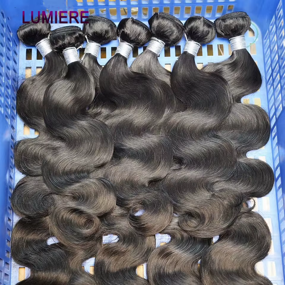 Vague de corps lâche vierge brute indienne gros cheveux humains 3/4 paquets affaire pour les femmes 