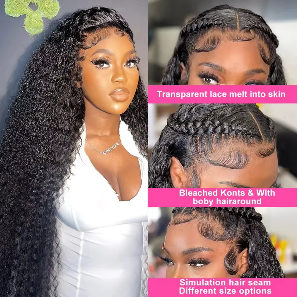 Perruques en cheveux humains ondulés profonds de 30, 40, 44 pouces, avec dentelle frontale HD 13x4, 