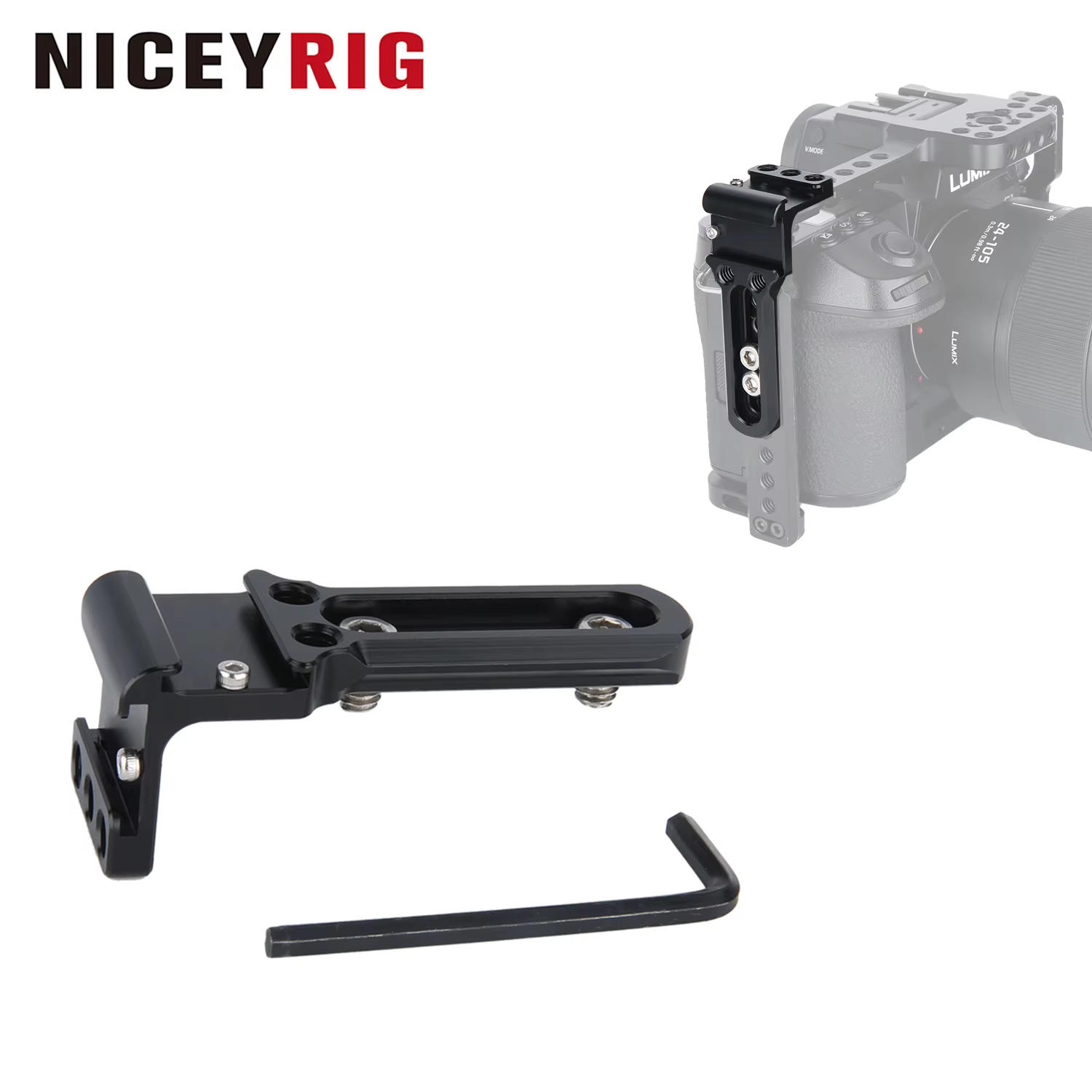 NICEYRIG Support d'angle droit à double griffe froide, barre d'extension à griffe froide avec rail N