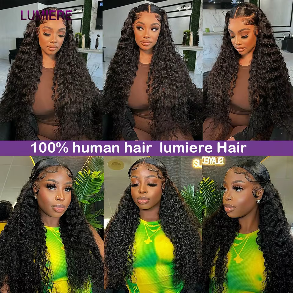 Afro profond crépus bouclés cheveux humains 3/4 Bundle avec fermeture frontale en dentelle transpare