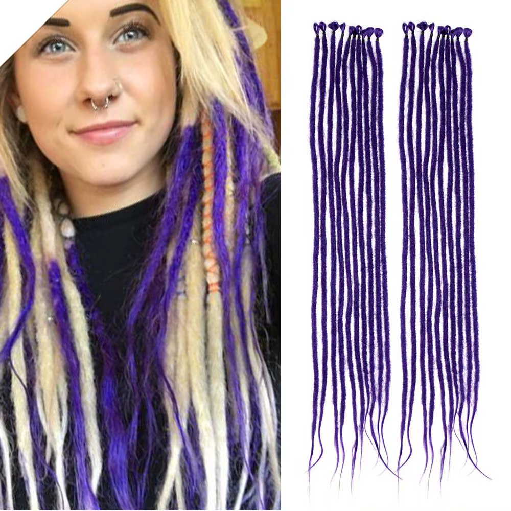 Extensions de dreadlocks colorés, tresses synthétiques douces et longues, tresses de document solide