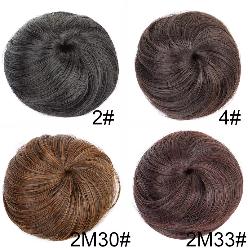 WIGSIN – Chignon synthétique court et lisse, Extension capillaire à Clip, postiche noire et brune po