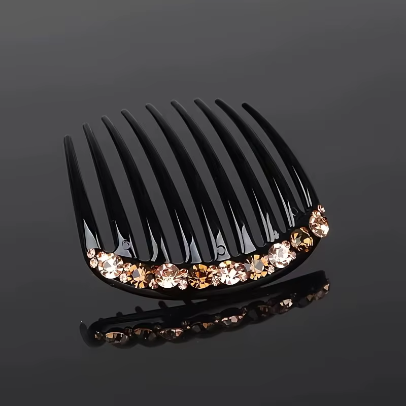 Peigne à cheveux à 9 dents en strass, frange élégante, Clip de coiffure avec maintien sécurisé pour