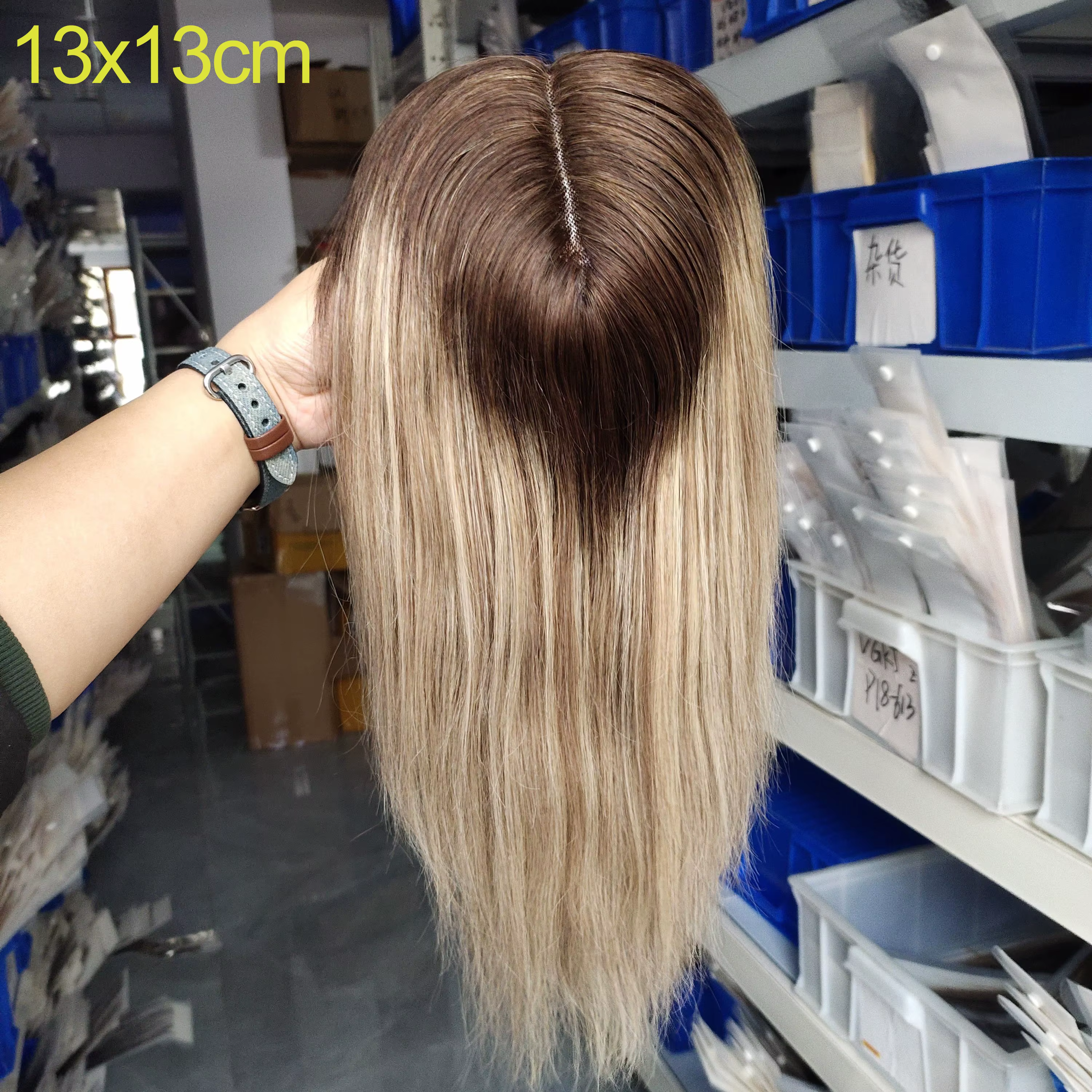 Moresoo cheveux humains droits Toppers Machine Remy cheveux pièce pince pour femmes Topper pour la b