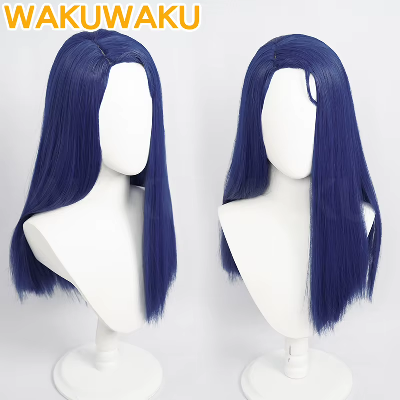 En STOCK Caitlyn avant dentelle perruque Anime Arcane Cosplay WakuWaku femmes bleu foncé cheveux lon
