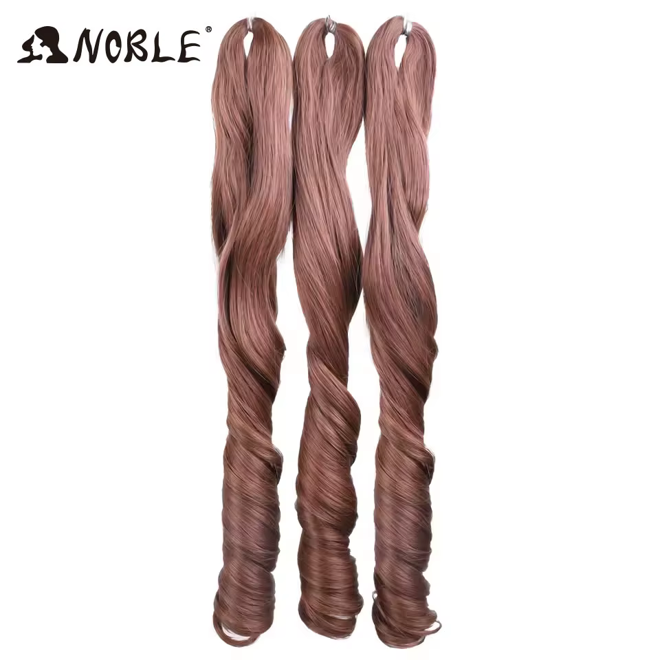 Cheveux nobles 18 pouces français bouclés Crochet tressage cheveux synthétiques Blonde vague lâche t