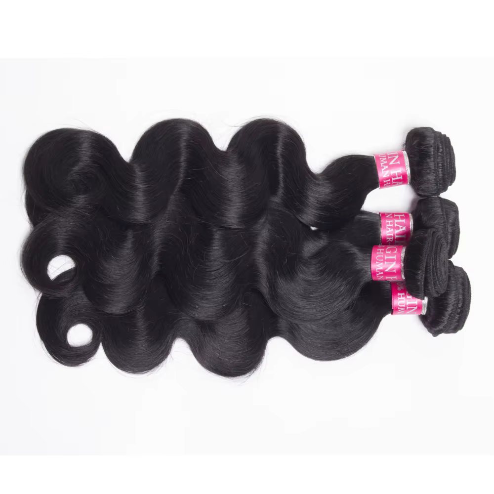 Extensions de Cheveux Humains Ondulés Naturels Brésiliens Remy – Lots de 1/3/4 Pièces Noirs Naturels