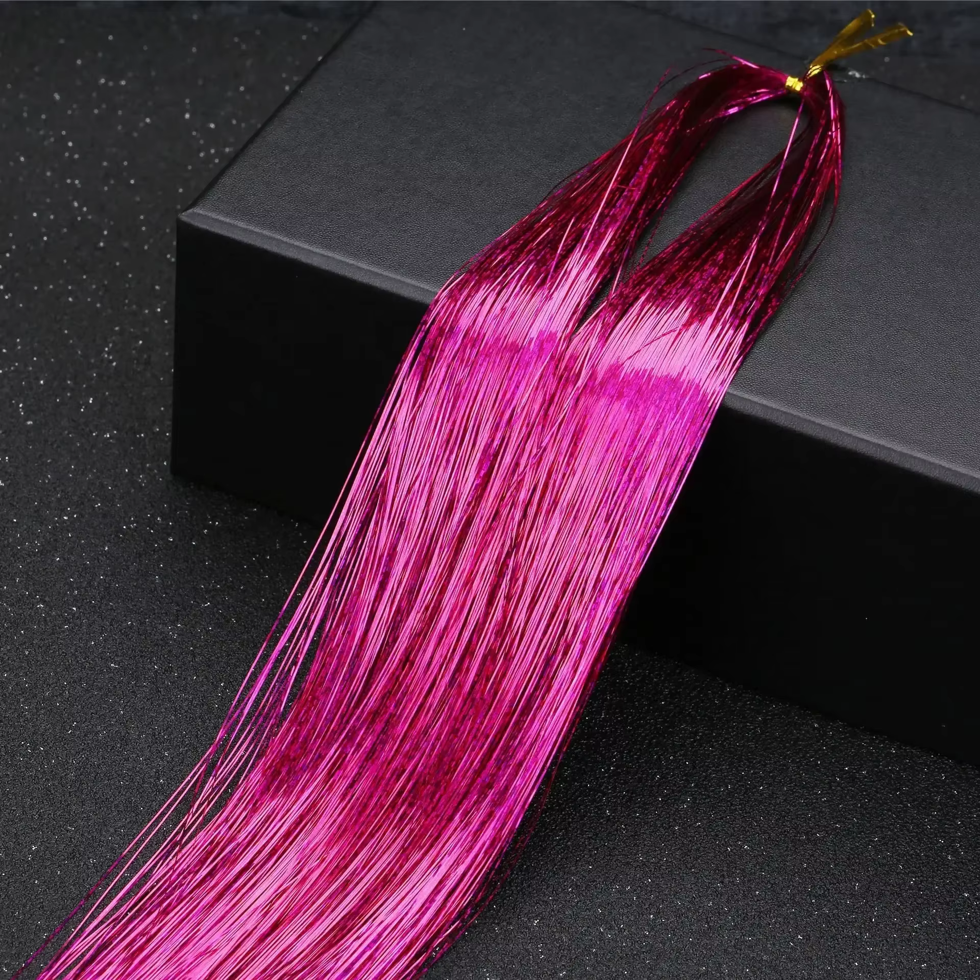 Kit de guirlandes de cheveux à fils brillants, 120cm, 700 pièces, Extensions de cheveux en soie doré