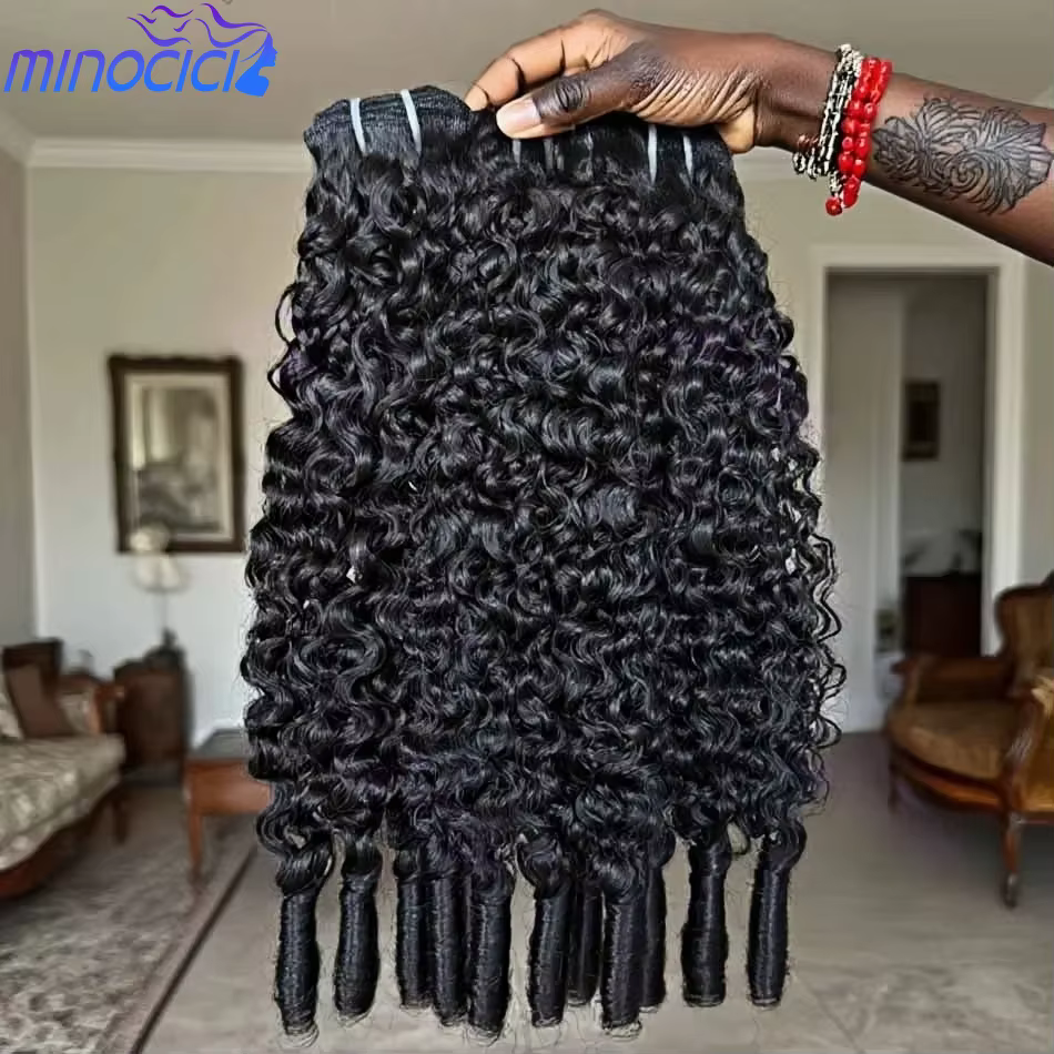 Extensions de cheveux humains bouclés vierges 12A, style boucles birmanes et ondulations aquatiques,