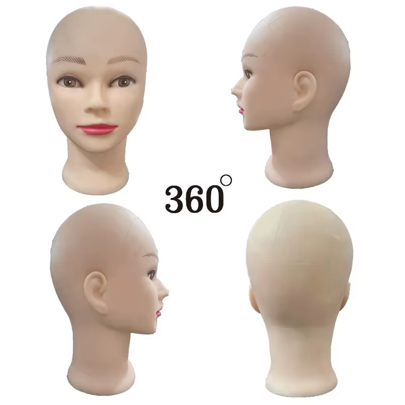 Tête de perruque souple pour l'enseignement, tête de mannequin féminin pour la fabrication de perruq