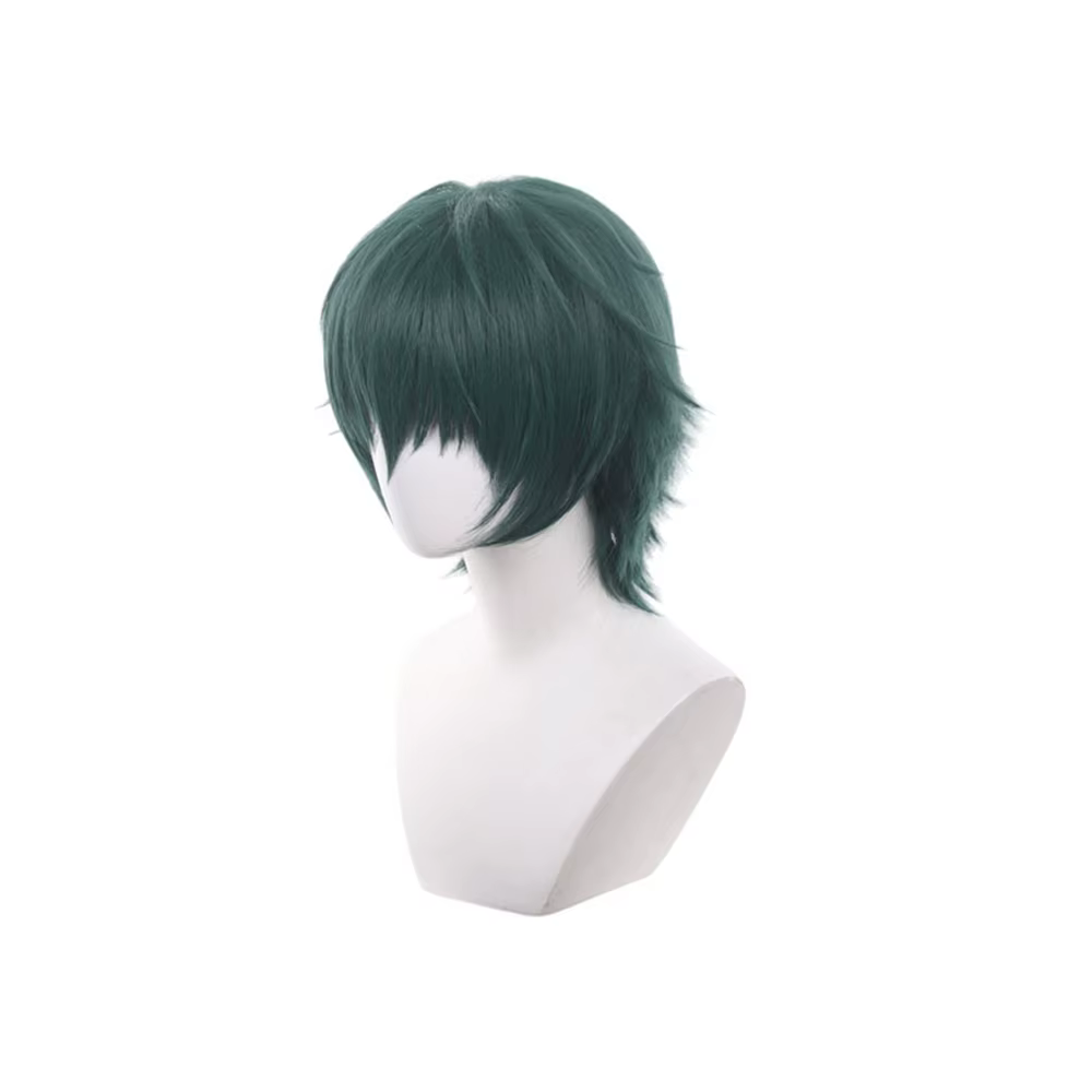 Perruque de Cosplay synthétique Maki Zenin, cheveux courts et lisses, vert foncé, pour Festival Frie
