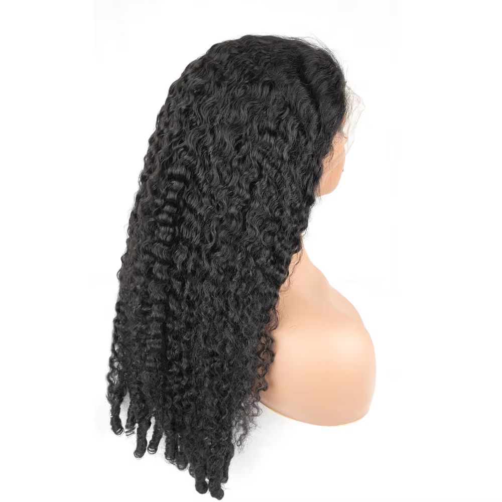 Perruque Lace Frontal Wig naturelle Remy, cheveux naturels bouclés birmans, couleur naturelle, 13x4,
