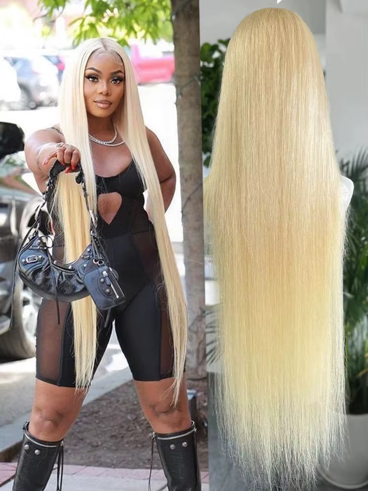Perruque Lace Wig naturelle lisse blond 613, 13x6, 13x6, densité 180%, haute qualité, pour femmes