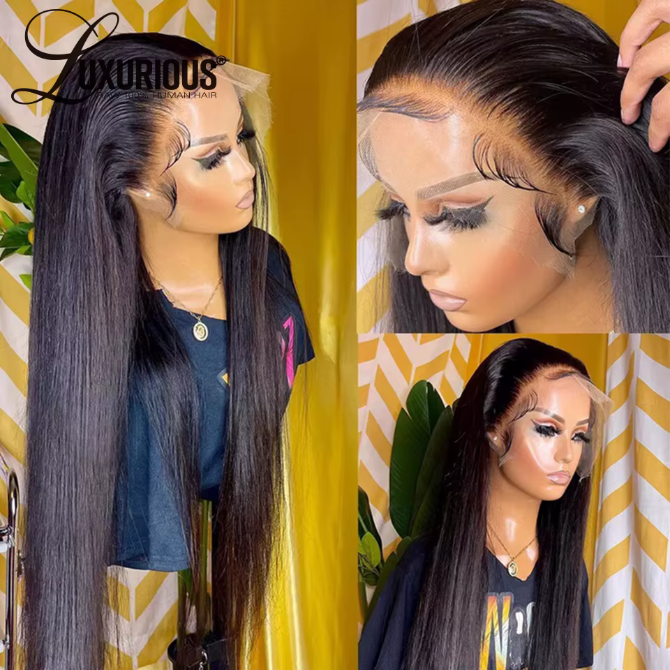 Perruque Full Lace Wig 360 naturelle lisse-Sophia, pre-plucked, densité 250%, perruque Lace Front Wi