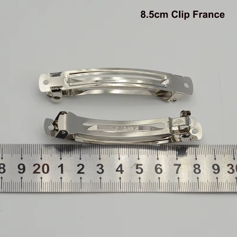 Barrettes françaises en métal argenté, deux parties, 8.5cm, 10cm, 20 pièces, épingles à cheveux fran