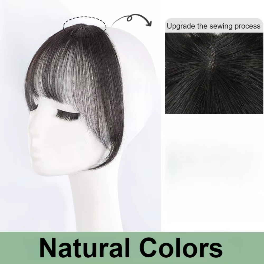 Frange française tendance à clipser, 100% cheveux humains naturels, noirs, extension de cheveux à cl