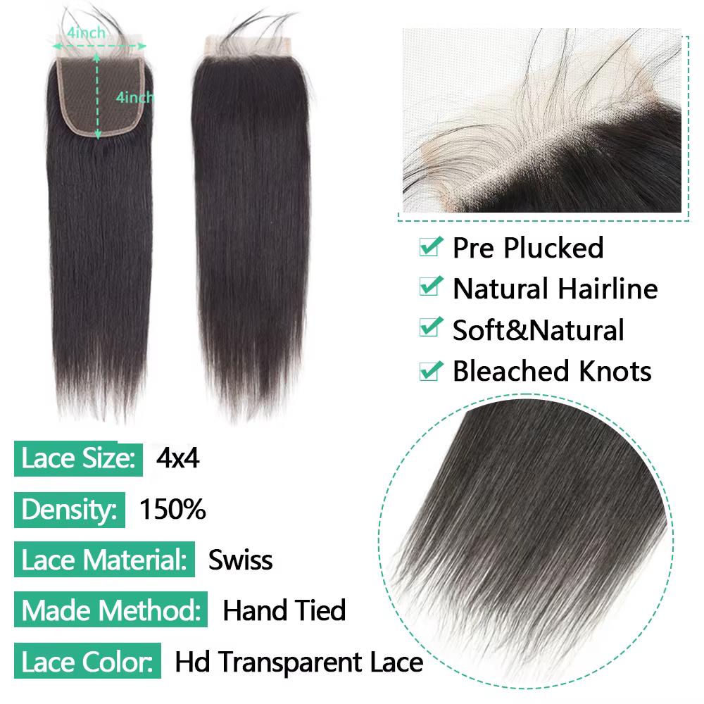 Straight 4x4 5x5 6x6 Mèches Avec Closures Perruque Vietnamienne Haut Qualité Closure Cheveux Humain 