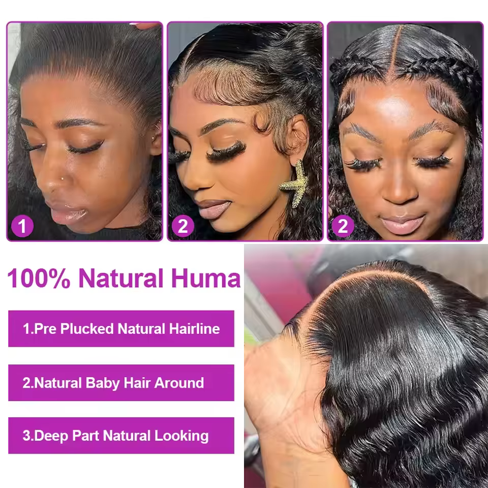 Perruque frontale Deep Wave 300 densité 13x6 HD sans colle 100% cheveux humains, perruque Lace Front